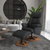Vinsetto Relaxsessel mit Hocker elektrisch neigbar 130° Kunstleder Schwarz, Fernsehsessel mit Liegefunktion, 77 x 89 x 110 cm   Aosom.de – Bild 3