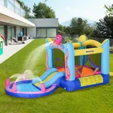 Outsunny Aufblasbare Hüpfburg Oktopus-Muster mit Rutsche Trampolin Spielburg Wasserrutsche Pool für Kinder 3-8 Jahre Oxfordstoff   Aosom.de – Bild 3