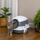 HOMCOM Deodorant & Streuschaufel für Katzen bis 5kg, Weiß Grau, 52x41x38cm, geruchshemmend & hygienisch   Aosom.de – Bild 3