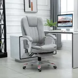 Vinsetto Massage Sessel  Bürostuhl, Gaming Stuhl aus Polyester und Schaumstoff, Nylon, Grau, 55,5x56,5x107-115cm  Aosom – Bild 3