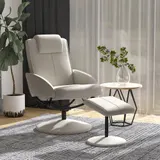 HOMCOM Relaxsessel Fernsehsessel 360° drehbar mit Fußstütze in Grau, L78 × B71 × H101 cm, bequemer Armsessel für Wohnzimmer   Aosom.de – Bild 3