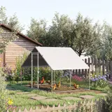 PawHut Hühnerstall, Freilaufgehege, Geflügelstall mit Schattendach, Freigehege für 4-6 Hühner, Enten Kaninchen, 3 x 2 x 2 m   Aosom – Bild 3