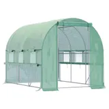 Outsunny Foliengewächshaus 2,95x2x2m Tunnel begehbar mit 6 Fenstern UV-Schutz für Pflanzenanbau im Garten   Aosom.de – Bild 1