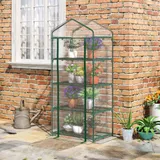 Outsunny Folien Gewächshaus Treibhaus für Tomaten mit 4 Regalfächern, Frühbeet in Grün, 70x50x160cm   Aosom.de – Bild 3
