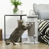 PawHut Kratzbaum Ecke 58cm Kratzsäule aus Sisal für Katzen mit Kratzball, kleiner Katzenkratzbaum für Indoor, Katzenmöbel Grau   Aosom.de – Bild 3
