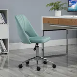 Vinsetto Schreibtischstuhl, Höhenverstellbar Homeoffice Stuhl ohne Armlehne, drehbar Bürostuhl mit Samtoptik, Ergonomisch Schminkstuhl für Schlafzimmer, Arbeitszimmer, Grün   Aosom – Bild 3