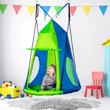 Outsunny Nestschaukel Zelt Ø100cm für Kinder, Tür/Fenster, max. 200kg, runde Schaukel für Garten & Spielplatz   Aosom.de – Bild 3