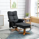 HOMCOM Relaxsessel mit Massagefunktion, 145° Neigung, Massagesessel mit Fußhocker und Stauraum, Polyester, Schwarz   Aosom.de – Bild 3