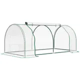 Outsunny Gewächshaus Treibhaus mit Tür 200x100x80cm, Frühbeet aus Stahl und PVC für Pflanzenaufzucht und Garten   Aosom.de – Bild 1