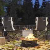 Outsunny 2er Set Faltstuhl faltbar Campingstuhl mit Armlehnen Getränkehalter Kopfstütze Kühltasche Outdoor Klappstuhl bis 120kg belast gepolstert Angelstuhl Gartenstuhl für Garten Camping   Aosom – Bild 3