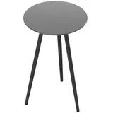 Outsunny Kleiner runder Beistelltisch, Gartentisch mit gehärteter Glasplatte, schlanke Beine, Stahlrahmen, für Balkon, Garten, Terrasse, Wohnzimmer, schwarz   Aosom – Bild 1