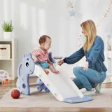 AIYAPLAY Kinderrutsche, 3 in 1, Kleinkinderrutsche mit Basketballkorb, Rutsche mit Basketball für Kinder 1 bis 3 Jahre, Indoor, Blau 106 x 51,5 x 52 cm   Aosom – Bild 3