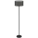 HOMCOM Stehlampe, Stehleuchte mit  E27 Fassung, zweifarbigem Lampenschirm aus Stoff, Standlampe mit Fußschalter  Standleuchte für Wohnzimmer, Schlafzimmer, exkl. Leuchtmittel, Schwarz   Aosom – Bild 4