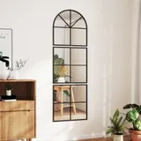 HOMCOM Wandspiegel dreiteilig, bogenförmiger Spiegel mit Metallrahmen, dekorative Hängespiegel, Fensterspiegel für Badezimmer Wohnzimmer Schwarz   Aosom – Bild 3