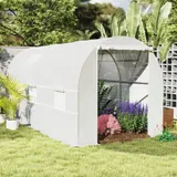 Outsunny Gewächshaus 2 x 4 m, stabiles Foliengewächshaus, Gewächshausfolie UV beständig, Weiß   Aosom.de – Bild 3