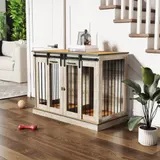 PawHut Hundebox mit 2 Türen, Hundebox für große Hunde, Eiche   Aosom.de – Bild 3