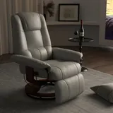 HOMCOM TV Sessel elektrisch, 145° neigbar, mit Liegefunktion, Seitenknopfe, Fußstütze, Relaxsessel, Kunstleder, 78 x 87 x 100 cm, Grau   Aosom – Bild 3