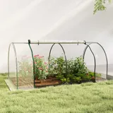 Outsunny Gewächshaus  Treibhaus mit Tür, Frühbeet, Pflanzenaufzucht, Stahl PVC, 250x100x80cm  Aosom – Bild 3