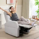 HOMCOM Relaxsessel, Fernsehsessel mit Liegefunktion, Gepolstert TV-Sessel mit Fußteil, Leinenoptik Ruhesessel für Wohnzimmer, Schlafzimmer bis 150 kg, Hellgrau   Aosom – Bild 3