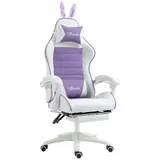 Vinsetto Gaming Stuhl Ergonomischer Gamer Stuhl mit Lendenwirbelstütze, Fußstütze, Gaming Sessel mit Hasenohren, Kopfkissen, Bürostuhl mit Verstellbare Rückenlehne Liegefunktion Violett   Aosom – Bild 1