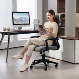 HOMCOM Bürostuhl, Ergonomischer Schreibtischstuhl mit Armlehne, Kopfstütze – Bild 3