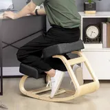 Vinsetto Kniestuhl Ergonomischer Kniestuhl, Gesundheitsstuhl für Homeoffice, Bürostuhl zur Verbesserung der Körperhaltung, Schwarz   Aosom – Bild 3