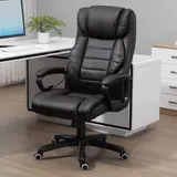 Vinsetto Bürostuhl mit Massagefunktion, Ergonomischer Chefsessel mit Vibrationsmassage, Wippfunktion, Höhenverstellbarer Schreibtischstuhl Drehstuhl, Braun   Aosom – Bild 3