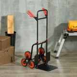DURHAND Treppensteiger Sackkarre 150 kg Transportkarre höhenverstellbar klappbar aus Stahl 45 x 60 x 109 cm für einfache Transporte   Aosom.de – Bild 3