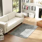 HOMCOM Teppich Kurzflor Wohnzimmerteppich im Modern Stil, waschbar Flächenteppich, Teppich für Wohnzimmer, Schlafzimmer, 170 x 120 cm Dunkelgrau   Aosom – Bild 3