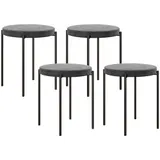 HOMCOM 4er-Set Esszimmerhocker, stapelbar Esszimmerstühle, Küchenstuhl mit gepolstertem Sitz, Samtoptik, Sitzhocker für Küche, Esszimmer  Aosom – Bild 1