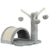 PawHut stabiler Kratzbaum für Katzen klein, Kletterbaum mit Kratzstamm, 38 x 38 x 40 cm, hellgrau, ideal für Wohnungskatzen   Aosom.de – Bild 1