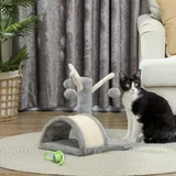 PawHut stabiler Kratzbaum für Katzen klein, Kletterbaum mit Kratzstamm, 38 x 38 x 40 cm, hellgrau, ideal für Wohnungskatzen   Aosom.de – Bild 3
