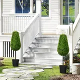 HOMCOM 2er Set Künstliche Buchsbaum 90cm Kunstpflanze in Tränenform, Plastik Künstliche Pflanzen im Topf, Kunstbaum Fake Plant wie echt für Wohnzimmer Schlafzimmer Büro Garten Moderne Dekoration   Aosom – Bild 3