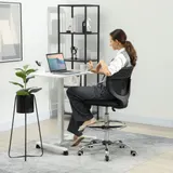Vinsetto Bürostuhl Ergonomischer Schreibtischstuhl mit verstellbarer Fußring, Höhenverstellbarer Computerstuhl mit Netzbespannung, Office Chair, Drehstuhl Schwarz   Aosom – Bild 3