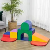 HOMCOM Softbausteine 7er-Set Schaumstoff Bausteine Riesenbausteine Bauklötze Bauspielzeug für Kinder 1-3 Jahre Kunstleder EPE   Aosom.de – Bild 3