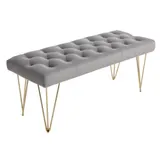 HOMCOM Sitzbank Eingangsbereich Schuhbank mit Samtbezug Velvet Grau 116x44,5x49cm ideal für Flur & Diele   Aosom.de – Bild 1