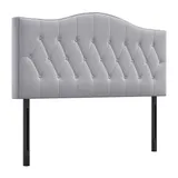 HOMCOM Kopfteil  Stilvolles gepolstertes Bett-Kopfteil in Grau, Pappel und Polyester, Modernes Design, 185x8x134cm  Aosom – Bild 1