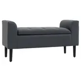 HOMCOM Sitzbank mit Stauraum Polsterbank Sitzhocker Sitztruhe bis 130 kg belastbar, Leinen-Touch Dunkelgrau, 116 x 44 x 58 cm für Flur & Wohnzimmer   Aosom.de – Bild 1