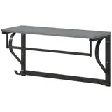 HOMCOM Wandgarderobe mit Ablage Wandregal mit 5 Haken und Stange 70 cm Wandmontierter Garderobenleiste für Flur, Wohnzimmer, Schlafzimmer, Badezimmer Grau   Aosom – Bild 1