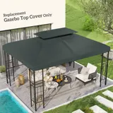 Outsunny Ersatzdach Pavillondach Gartenpavillon Polyester 3x4m Kohlegrau   Aosom – Bild 3