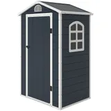 Outsunny Gerätehaus Gartenhaus Geräteschuppen mit Lüftungsfenster Pultdach Metall Grau 134 x 104 x 204 cm für Garten & Outdoor   Aosom.de – Bild 1
