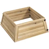 HOMCOM Weihnachtsbaumrock 65 x 65 cm Weihnachtsbaum Kragen aus Tannenholz, Weihnachtsbaumkorb für Party, Weihnachten, Naturholz   Aosom – Bild 1