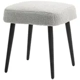 HOMCOM Fußhocker Sitzhocker quadratisch mit Kaschmir-Optik, Fußstütze mit Stahlbeinen, ideal für Wohnzimmer & Schlafzimmer, hellgrau   Aosom.de – Bild 1
