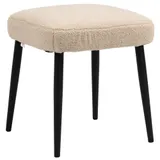 HOMCOM Fußhocker quadratischer Sitzhocker Schminkhocker Kaschmir-Optik mit Stahlbeinen für Wohnzimmer Schlafzimmer Beige 42x42x47cm   Aosom.de – Bild 1