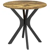 HOMCOM Esstisch, Runder Küchentisch, Moderner Esszimmertisch Kaffeetisch mit Spider-Stahlgestell, Bartisch für 2 Personen, Ø78 x 75 cm, Rustikales Braun   Aosom – Bild 1