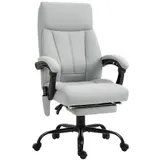 Vinsetto Massage Bürostuhl mit Liegefunktion ergonomischer Schreibtischstuhl höhenverstellbar Chefsessel mit Fußstütze Hellgrau für Büro & Homeoffice   Aosom.de – Bild 1