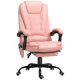 Vinsetto Bürostuhl mit 7 Punkt Massage, ergonomischer Bürosessel mit Liegefunktion, höheverstellbar Chefsessel mit Fernbedienung, 120 kg belastbar, für Arbeitszimmer, Büro, Rosa   Aosom – Bild 1