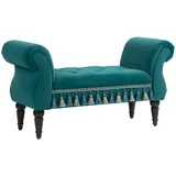 HOMCOM Luxus Sitzbank Polsterbank mit Samtoptik 117 x 40 x 58 cm für Wohnzimmer Schlafzimmer Grau stilvoll & bequem   Aosom.de – Bild 1