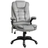 Vinsetto Massage Bürostuhl ergonomisch höhenverstellbar mit PU-Rädern in Grau für komfortables Arbeiten und Entspannung   Aosom.de – Bild 1
