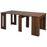 HOMCOM Esstisch Klapptisch ausziehbarer Küchentisch Esszimmertisch für Wohnzimmer Esszimmer Modernes Design Braun 180 x 85 x 75cm   Aosom – Bild 1